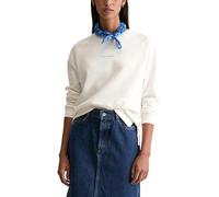 Sweatshirt MARC O'POLO DENIM "aus Organic Cotton", Damen, Gr. XS, weiß (silky weiß), Obermaterial: 100% Baumwolle, unifarben, relaxed fit, Rundhals, Bündchen, Sweatshirts Sweatshirt (36326811-XS) silk