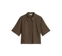 Kurzarmbluse MARC O'POLO DENIM "aus TENCEL™ Lyocell", Damen, Gr. M, hazelnut braun, Obermaterial: 100% Lyocell, unifarben, regular fit bauchfrei, normaler Saum, Blusen (89728832-M) hazelnut braun