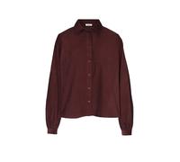 Langarmbluse MARC O'POLO DENIM "aus Organic Cotton", Damen, Gr. L, rot (mahagony jam), Obermaterial: 100% Baumwolle, unifarben, regular fit normal, Manschette, Blusen (58979153-L) mahagony jam