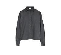 Hemdbluse MARC O'POLO DENIM, Damen, Gr. M, grau (light graphite), Cord, Obermaterial: 100% Baumwolle, unifarben, regular fit hüftbedeckend, 1-Knopf-Manschette, Blusen Hemdbluse, aus reiner Bio-Baumwol
