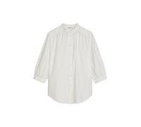Kurzarmbluse MARC O'POLO DENIM "aus Papertouch-Popeline", Damen, Gr. S, silky weiß, Obermaterial: 100% Baumwolle, unifarben, relaxed fit normal, normaler Saum, Blusen (91336019-S) silky weiß