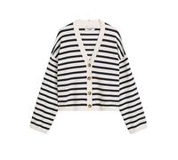 Cardigan MARC O'POLO DENIM "aus Soft Cotton Stretch", Damen, Gr. S, dunkelblau, Obermaterial: 58% Baumwolle, 25% Polyamid, 17% Polyester, unifarben, relaxed fit, V-Ausschnitt, Bündchen, Strickjacken (