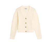 Cardigan MARC O'POLO DENIM "aus weichem Organic Cotton-Mix", Damen, Gr. XL, beige (creamy weiß), Obermaterial: 82% Baumwolle, 18% Polyamid, unifarben, relaxed fit, V-Ausschnitt, Rippbündchen, Strickja