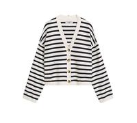 Cardigan MARC O'POLO DENIM "aus Soft Cotton Stretch", Damen, Gr. XS, dunkelblau, Obermaterial: 58% Baumwolle, 25% Polyamid, 17% Polyester, unifarben, relaxed fit, V-Ausschnitt, Bündchen, Strickjacken