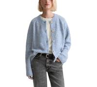Strickjacke MARC O'POLO DENIM, Damen, Gr. L, blau dusk, Strick, Obermaterial: 77% Schurwolle, 15% Polyamid, 8% Viskose, relaxed fit normal, Rundhals, Rippbündchen, Strickjacken Strickjacke, Bouclé, re