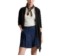 Cardigan MARC O'POLO DENIM "aus Soft Cotton Stretch", Damen, Gr. L, schwarz, Obermaterial: 58% Baumwolle, 25% Polyamid, 17% Polyester, unifarben, casual, relaxed fit, Langarm Rippbündchen, Strickjacke