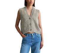 Strickweste MARC O'POLO DENIM "aus kuscheligem Schurwolle-Alpaka-Mix", Damen, Gr. S, grau (stone melange), Obermaterial: 60% Schurwolle, 16% Polyamid, 12% Polyacryl, 12% Alpaka, unifarben, casual, reg