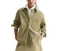 Marc O'Polo Denim Langarmbluse Relaxed Fit aus Cord-Stretch Damen Gr. XL Artichoke Leaf