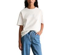 T-Shirt MARC O'POLO DENIM "relaxed aus Organic Cotton", Damen, Gr. M, sanftes weiß, Jersey, Obermaterial: 100% Baumwolle, relaxed fit normal, Rundhals, Shirts T-Shirt, auffälliger Rückenprint (3507154