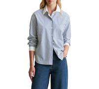 Marc O'Polo Denim Damen Hemd aus Bio-Baumwolle gestreift, Blau (Medium Blue Multi 05), M