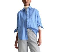 Marc O'Polo Denim Langarmbluse aus Papertouch-Popeline, 100% Baumwolle, gestreift, Gr. S medium blau