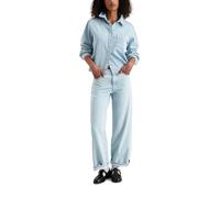 Marc O'Polo Denim Damen Jeansbluse Cropped Relaxed Fit, Blau (Light Blue Multi 24), XS