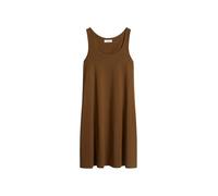 Jerseykleid MARC O'POLO DENIM "aus Organic Cotton", Damen, Gr. S, Normalgrößen, umbra braun, Obermaterial: 100% Baumwolle, unifarben, relaxed fit knielang, Rundhals, paspeliert, Kleider Jerseykleid (3