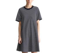 Jerseykleid MARC O'POLO DENIM "aus weichem Organic Cotton", Damen, Gr. XL, Normalgrößen, dunkelblau, Obermaterial: 100% Baumwolle, gestreift, relaxed fit knielang, Rundhals, Kleider Jerseykleid (30582