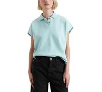 Marc O'Polo Denim Damen Kurzarm-Poloshirt aus Bio-Baumwolle Wide Fit, Blau (Blue Fog), XS