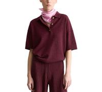 Poloshirt MARC O'POLO DENIM "aus Crinkled Organic Cotton-Mix", Damen, Gr. L, merlot rot, Obermaterial: 81% Baumwolle, 19% Polyamid, unifarben, regular fit, Shirts (35189438-L) merlot rot