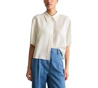Kurzarmbluse MARC O'POLO DENIM, Damen, Gr. XL, silky weiß, Web, Obermaterial: 100% Lyocell, gerade kurz, Blusen, Croped, relaxed fit (42602351-XL) silky weiß