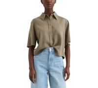 Marc O'Polo Denim Damen Kurzarmbluse mit Kentkragen Cropped, Grün (Dusky Green), S