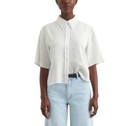 Marc O'Polo Denim Damen Kurzarmbluse mit Kentkragen Cropped, Weiß (Silky White), XXL