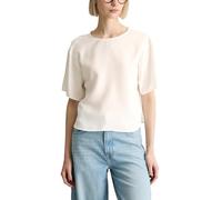 Marc OߴPolo Denim Damen Kurzarmbluse mit Rundhalsausschnitt Relaxed Fit, Weiß (Silky White), XL