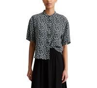 Marc O'Polo Denim Damen Kurzarmbluse mit Stehkragen Cropped, Mehrfarbig (Dark Grey Multi 02), L