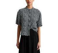 Marc O'Polo Denim Damen Kurzarmbluse mit Stehkragen Cropped, Mehrfarbig (Dark Grey Multi 02), M