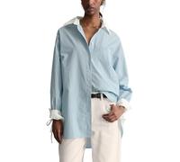 Marc OߴPolo Denim Damen Langarmbluse aus Baumwolle Loose Fit, Blau (Light Blue Multi 04), M