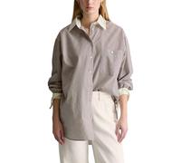 Langarmbluse MARC O'POLO DENIM "aus Papertouch Popeline", Damen, Gr. XL, dunkelrot, Obermaterial: 100% Baumwolle, gestreift, loose fit normal, Blusen (25820866-XL) dunkelrot