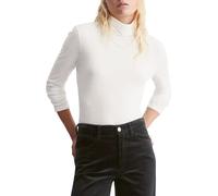 Marc O'Polo Denim Damen Langarmshirt aus Bio-Baumwolle mit Rollkragen, Weiß (Silky White), XXS