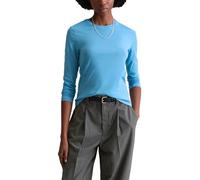 Marc OߴPolo Denim Damen Langarmshirt aus Bio-Baumwolle mit Rundhalsausschnitt, Blau (Azure Sky), L