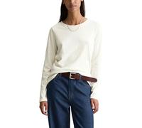 Marc OߴPolo Denim Damen Langarmshirt aus Bio-Baumwolle mit Rundhalsausschnitt, Weiß (Silky White), L