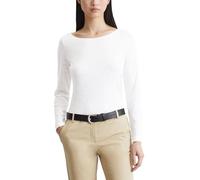 Marc OߴPolo Denim Damen Langarmshirt aus Bio-Baumwolle mit U-Boot-Ausschnitt, Weiß (Scandinavian White), XL