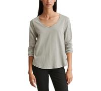 Marc O'Polo Denim Damen Langarmshirt aus Bio-Baumwolle mit V-Ausschnitt, Grau (Grau), XS