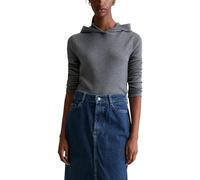 Langarmshirt MARC O'POLO DENIM "aus weichem Rippjersey", Damen, Gr. XL, asphalt melange, Obermaterial: 50% Baumwolle, 47% Modal, 3% Elasthan, unifarben, Basic, slim fit, normaler Saum, Shirts Langarms