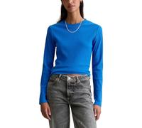 Marc OߴPolo Denim Damen Langarmshirt mit Stretch-Anteil gerippt, Blau (Pale Cobalt), XL