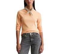 Langarmshirt MARC O'POLO DENIM "aus Rippjersey", Damen, Gr. XXS, bleached apricot, Obermaterial: 96% Baumwolle, 4% Elasthan, unifarben, Basic, slim fit, Rundhals, normaler Saum, Shirts Langarmshirt (9