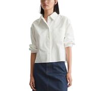Marc O'Polo Denim Damen Oxford-Bluse aus Bio-Baumwolle Cropped, Weiß (Silky White), XXL