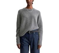 Marc OߴPolo Denim Damen Pullover mit Rundhalsausschnitt Relaxed Fit, Grau (Asphalt Melange), XL