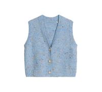 Strickweste MARC O'POLO DENIM "aus Schurwolle-Viskose-Mix", Damen, Gr. XS, blau dusk, Obermaterial: 77% Schurwolle, 15% Polyamid, 8% Viskose, unifarben, regular fit, V-Ausschnitt, Westen Strickweste (