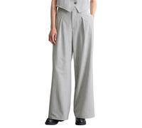 Marc O'Polo Denim Damen Stoffhose mit Nadelstreifen Wide Fit, Grau (Light Grey Multi 01), L