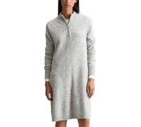Marc OߴPolo Denim Damen Strickkleid im Troyer-Stil kurz, Grau (Stone Melange), XL