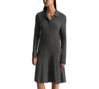 Marc OߴPolo Denim Damen Strickkleid mit Flachstrickkragen A-Shape, Grau (Anthra Melange), S