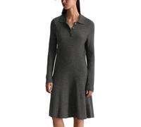 Marc OߴPolo Denim Damen Strickkleid mit Flachstrickkragen A-Shape, Grau (Anthra Melange), XS