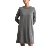 Marc O'Polo Denim Damen Strickkleid mit Rundhalsausschnitt A-Shape, Grau (Dark Shadow Melange), S