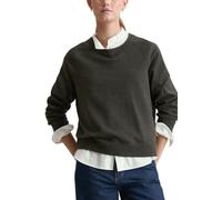 Marc OߴPolo Denim Damen Strickpullover mit Rundhalsausschnitt Basic, Grün (Dark Green Melange 03), XXS
