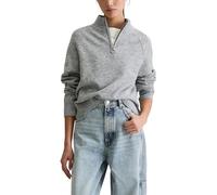 Marc OߴPolo Denim Damen Strickpullover mit Stretch-Anteil Cropped, Grau (Stone Melange), S