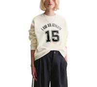 Sweatshirt MARC O'POLO DENIM "mit kuschelig gerauter Innenseite", Damen, Gr. L, silky weiß, Obermaterial: 100% Baumwolle, unifarben, relaxed fit, Rundhals, Rippbündchen, Sweatshirts Sweatshirt (753974