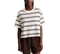 Marc OߴPolo Denim Damen T-Shirt aus Bio-Baumwolle gestreift, Weiß (Offwhite Multi 01), S