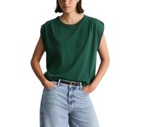 Marc OߴPolo Denim Damen T-Shirt aus Bio-Baumwolle mit Rundhalsausschnitt, Grün (Rich Emerald), XS