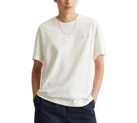 Marc O'Polo Denim Damen T-Shirt aus Bio-Baumwolle mit Rundhalsausschnitt, Weiß (Silky White), XS